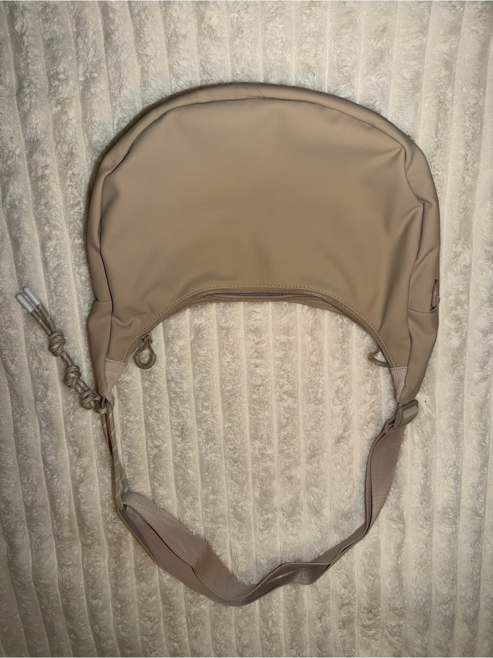 Bags Mart Beige Crescent Shoulder Bag with Adjustable Strap - Picture 8 of 8